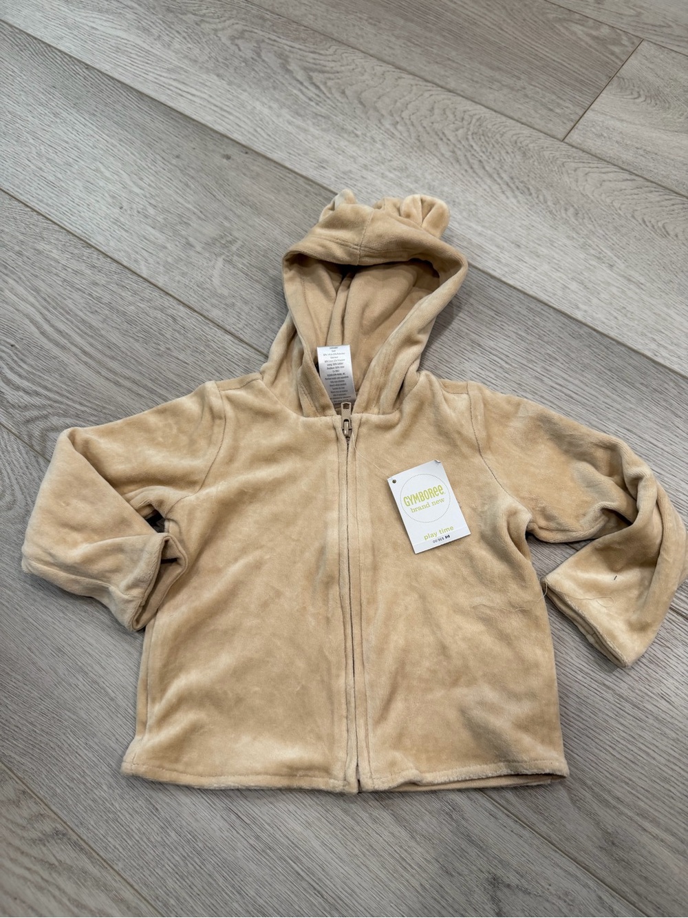Gymboree Tan Plush Hooded Jacket with Ear Detail